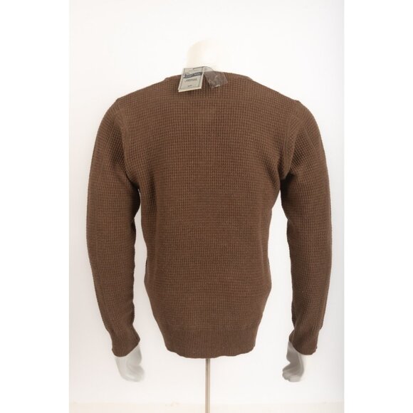 Schott NYC Bros. Mens Sweater Size S Light Brown Wool Blend Waffle knit NWT - Picture 5 of 6